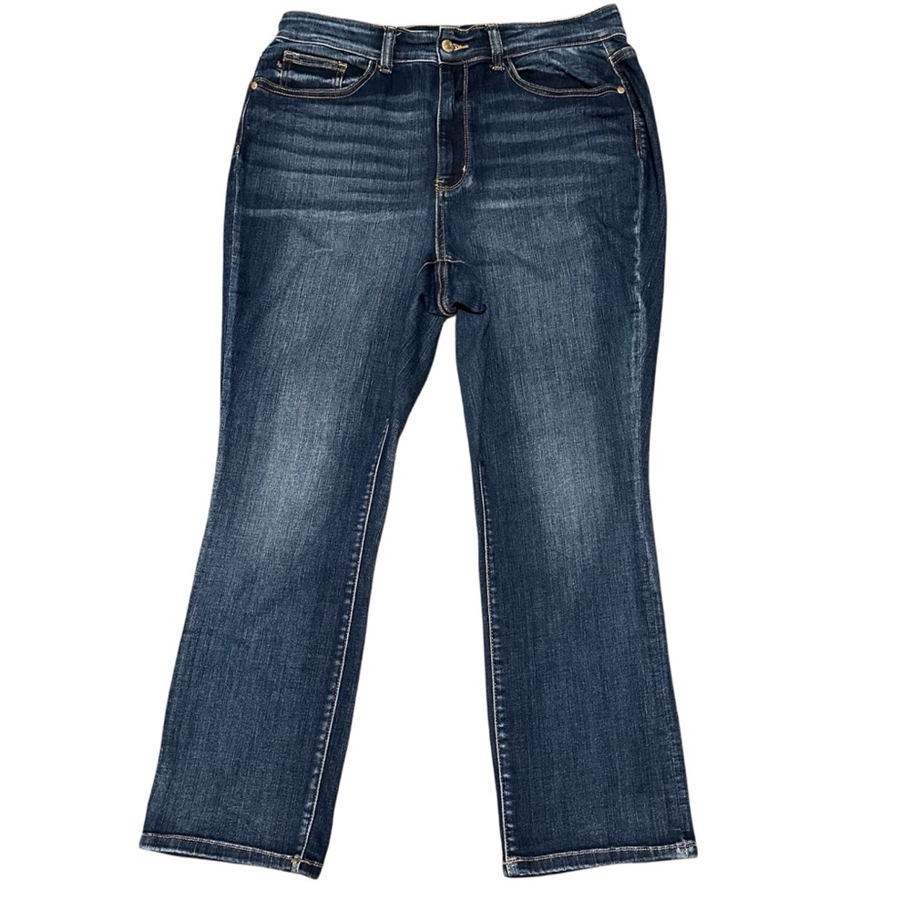 Judy Blue Vintage Wash Skinny Fir Capri Jeans in Dark Indigo
